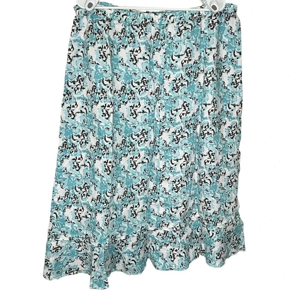 2pk‎ Choices XL Multicolor Linen Skirt Floral Animal Print Tropical Coastal